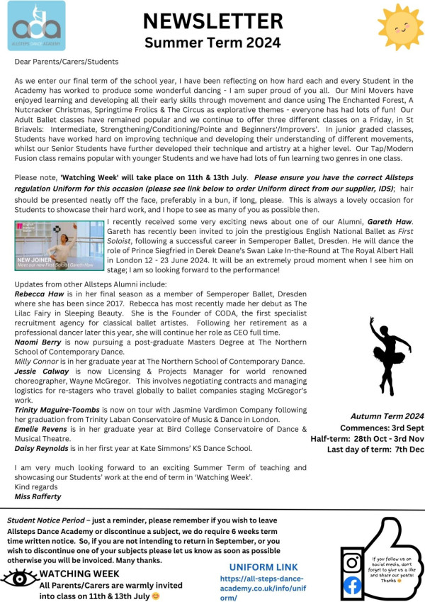 Newsletter Summer Term 2024 R1